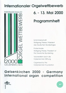 Internationaler Orgelwettbewerb 2000, Programm